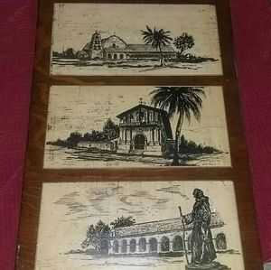 vintage wooden laminated autographed picture